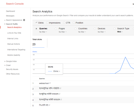 Google search analytics demo